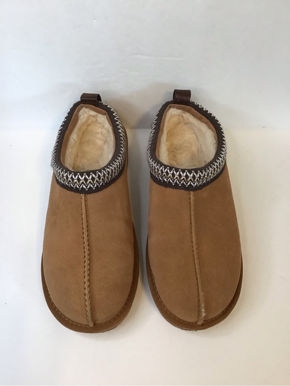 Women’s Cognac Suede Cozy Slip-On Shearling Lined Mule Slippers 40 - Picture 5 of 8